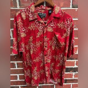 Ocean Pacific Mens Rayon Short Sleeve Button Down Hawaiian Shirt. Size Medium